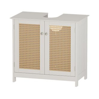 Vicco Mobile sottolavabo per bagno Rosario, Bianco, 60 x 58 cm con 2 porte