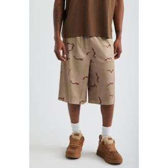 Elwood Baggy Mesh Shorts in Sand Camo at Nordstrom, Size Xx-Large