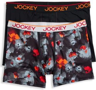 Jockey Big & Tall 2-pk 6 Inch Chafe-Proof Microfiber Boxer Briefs in Remembrance Grey at Nordstrom, Size 5X Big