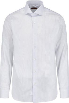 Barba Pinstripe Long-Sleeve Tailored Formal Shirt