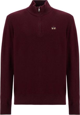 La Martina Maglione con mezza zip - - Knitwear - Uomo - Rosso - XL