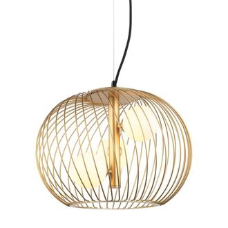 Netlighting Modern Hanging Pendant Golden 3 Light with Gold White Shade G9