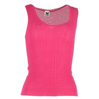 M Missoni Knit Sleeveless Top in Pink Cotton