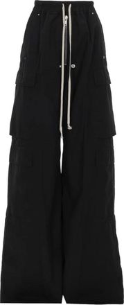 Rick Owens Double Cargo Jumbo Belas Pant - Dames - Wijde Broeken - Zwart - M - Nylon - Broeken