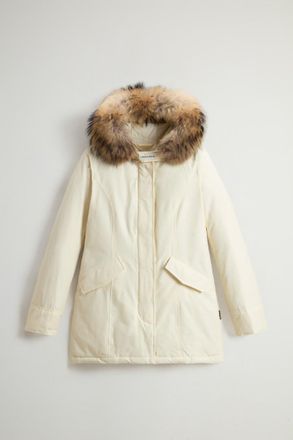 Woolrich donna Arctic Parka in Ramar Cloth con pelliccia removibile Bianco Taglia XXL