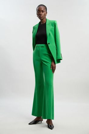 Karen Millen Womens Petite Compact Stretch Bootcut Tailored Trouser - Green - Size 12 UK