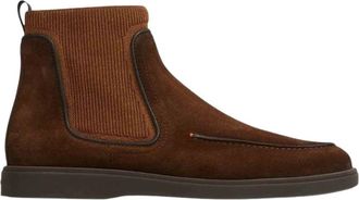 Santoni Bot&iacute;n Chelsea con panel acanalado - Shoes - Hombre - Marr&oacute;n - 42 1/2 EU