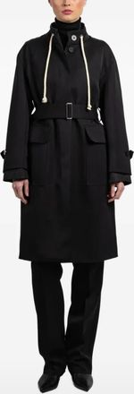 Seafarer belted hooded coat - women - Fabric - 42 - Black