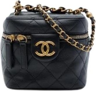 Chanel Pre-owned Vanity Bag - Dames - Vintage Mini Tas - Zwart - ONE Size - Leer - Vintage
