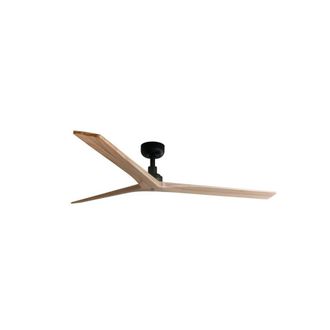 Netlighting Klim Large Black Light Pine Wood DC Ceiling Fan 6 Speed