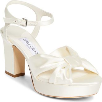 Jimmy Choo London Heloise Platform Sandal in Ivory at Nordstrom, Size 10.5Us