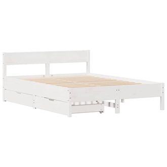 Berkfield Home Full Bed Frame without Mattress White 120x200 cm Solid Wood Pine | Size: Small Double
