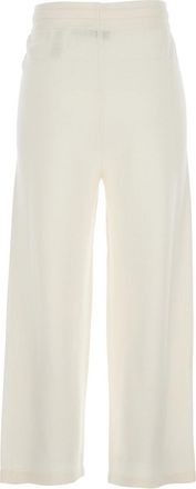 Elisabetta Franchi Womens White Pants With Elasticated Waist Fabric Trousers