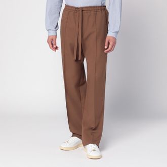 Valentino Brown gabardine trousers