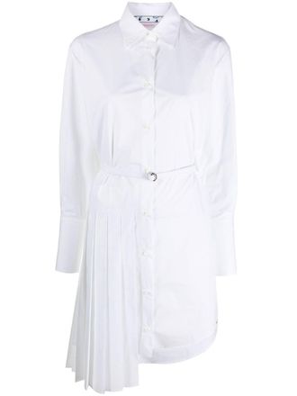 Off-white slogan-print shirt dress - women - Cotton - 38