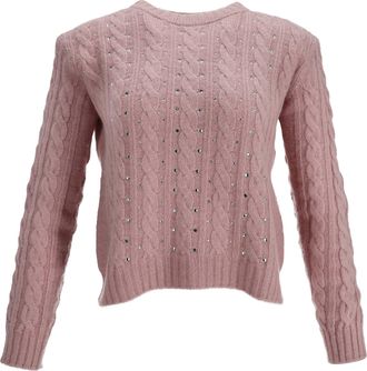 Philosophy di Lorenzo Serafini Philosophy di Lorenzo Serafini Embellished Cable Knit Sweater in Pink Polyamide