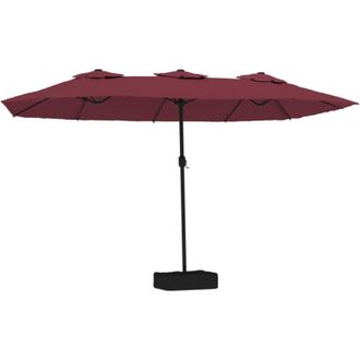 vidaXL Sombrilla Doble De Jard&iacute;n Con Luces Led Rojo Burdeos 449x265 Cm Vidaxl