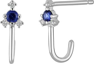 Bony Levy El Mar Diamond & Sapphire Hook Stud Earrings in Sapphire/White Gold at Nordstrom Rack