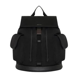 Kiton Luxe Lederen Reisrugzak - Heren - Rugzakken - Zwart - ONE Size - Leer - Tassen