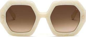 Philipp Plein Accessoires, Dames, Beige, ONE Size, Butterfly First Lady Exclusive Zonnebril