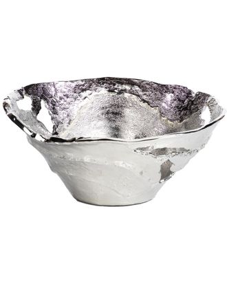 Zodax Hailey Organic Deep Silver Metal Decorative Bowl