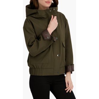 Elie Tahari Leone Softshell Bomber Jacket in Olive at Nordstrom Rack, Size X-Large