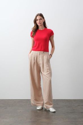 Naked Cashmere Donna Cap Sleeve Crew in Poppy/honey at Nordstrom, Size X-Small