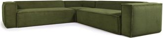 K Home Xl Ecksofa Klocks mit Cordbezug 320 x 320 cm - Dunkelgr&uuml;n