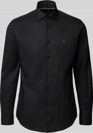 Tommy Hilfiger Tailored Slim Fit Businesshemd aus Baumwoll-Mix in Black, Größe 39