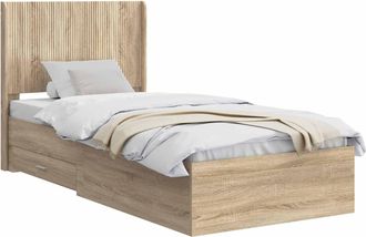 vidaXL Estructura De Cama Con Almacenamiento Y Cabecero Roble Sonoma Vidaxl