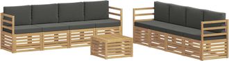 vidaXL Conjunto De Sof&aacute;s De Exterior 9 Uds. Blanco Y Antracita Vidaxl