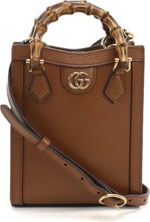 Gucci Brown Leather Tote Bag (Pre-Owned)
