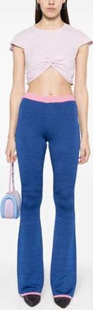 Bally Womens Flared Trousers - Medium Blue viscose - Size X-Small