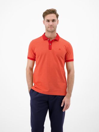 Lerros Poloshirt LERROS Poloshirt in 2-Tone-Optik, Herren, Gr. XXL, vivid rot, 100% Baumwolle, ohne Ausschnitt, Shirts Poloshirt