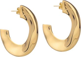 Federica Tosi Earrings, female, Yellow, ONE SIZE, Gold Circle Earrings