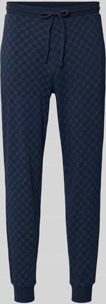 Joop Sweatpants mit Logo-Muster und elastischem Bund in Marine, Gr&ouml;&szlig;e XXL