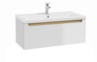 Puma Naturel Mueble De Ba&ntilde;o Con Lavabo Naturel Stilla 80x30x45 Cm, Blanco (stillad08005u3)