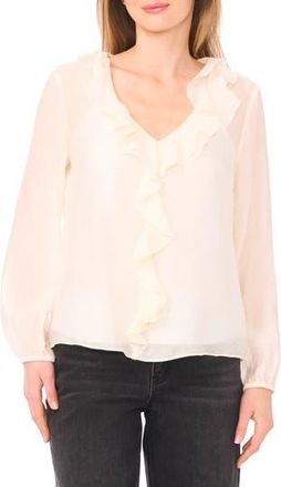 Halogen Ruffle Top in New Ivory at Nordstrom Rack, Size X-Small