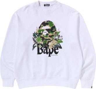 A Bathing Ape Floral Ape Head Crewneck White 1K30-113-310-WHITE