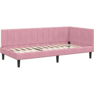 vidaXL Estructura De Cama En Esquina Rosa 100 Cm X 200 Cm Terciopelo Vidaxl