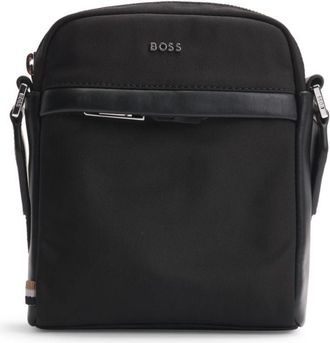 BOSS Reporter bag with logo lettering and detachable strap