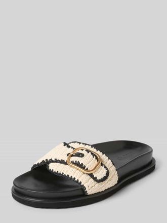 Inuovo Slides in Flecht-Optik in Black, Gr&ouml;&szlig;e 36