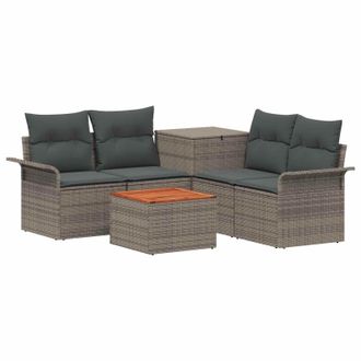 vidaXL Set Di Divani 6 Pz 4-numero Di Posti Grigio E Grigio Scuro Vidaxl