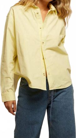 perfectwhitetee James Chutte Cotton Poplin Button Down Shirt In Banana