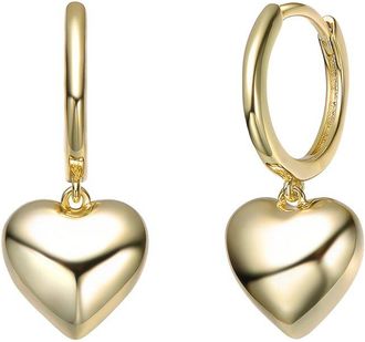 Rachel Glauber 14K Plated Heart Earrings