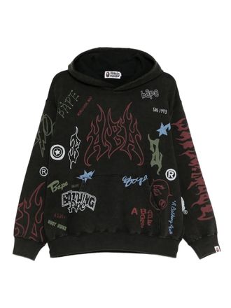 A Bathing Ape logo-print hoodie - Bruin