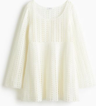 H&M Kleid im Häkellook - White