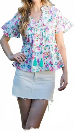 THML Clothing Love At First Sight Floral Top In White
