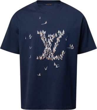 Louis Vuitton Embroidered Cotton T-Shirt Navy 1AHW60