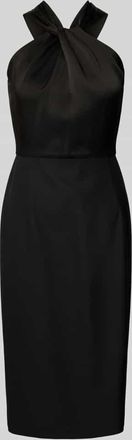 HUGO BOSS Knielanges Kleid mit Neckholder Modell Datinar in Black, Gr&ouml;&szlig;e 46